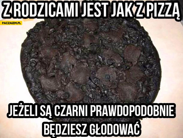 
    Z rodzicami jest jak z pizzą. Jeżeli są czarni prawdopodobnie będziesz głodować