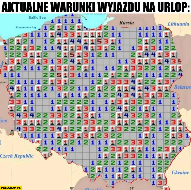 
    Aktualne warunki wyjazdu na urlop w Polsce saper pole minowe mapa