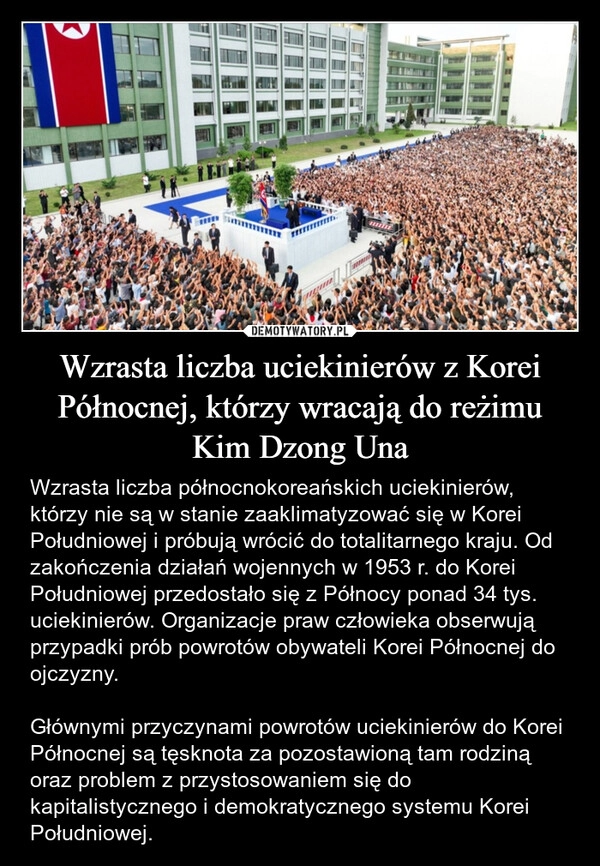 
    Wzrasta liczba uciekinierów z Korei Północnej, którzy wracają do reżimu Kim Dzong Una