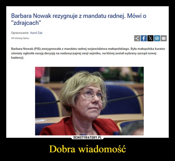 
    Dobra wiadomość