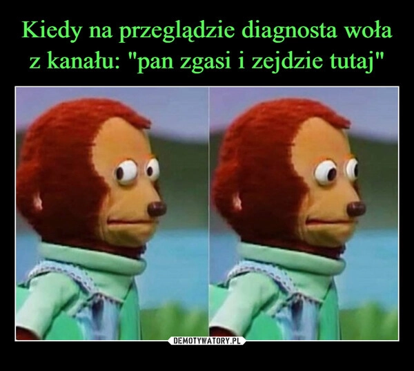 
    Kiedy na przeglądzie diagnosta woła z kanału: "pan zgasi i zejdzie tutaj"