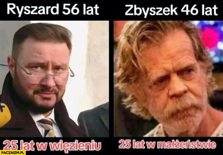 
    Ryszard Bogucki 25 lat w więzieniu vs Zbyszek 46 lat 25 lat w małżeństwie porównanie