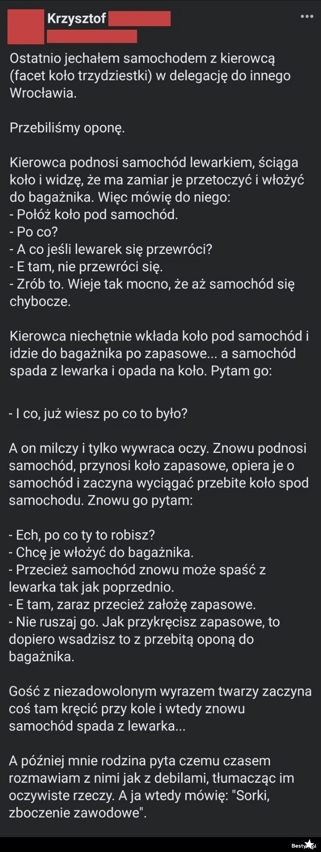 
    Kierowca kontra przebita opona 