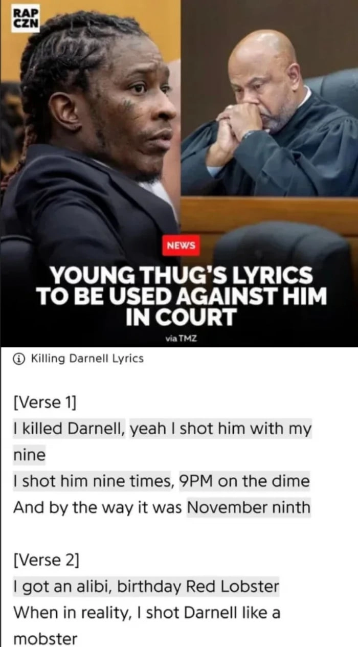 Stroke my chin real slow when I'm lyin'... And I was laughing super hard as Darnell was dyin'!