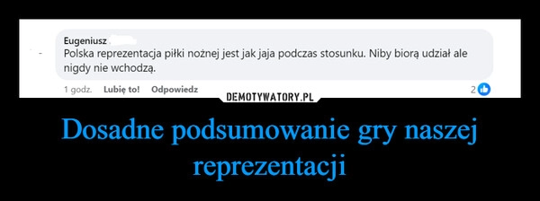 
    Dosadne podsumowanie gry naszej reprezentacji