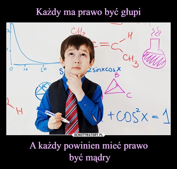 
    Każdy ma prawo być głupi A każdy powinien mieć prawo
 być mądry