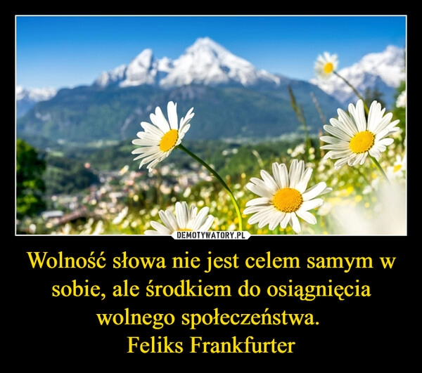 
    Wolność słowa nie jest celem samym w sobie, ale środkiem do osiągnięcia wolnego społeczeństwa. 
Feliks Frankfurter