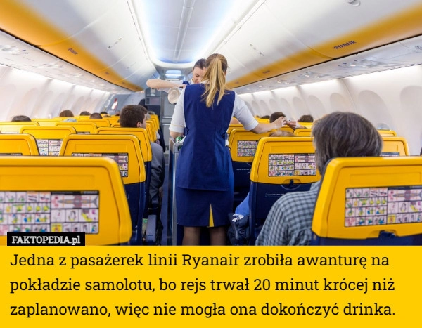 
    Jedna z pasażerek linii Ryanair zrobiła awanturę na pokładzie samolotu...