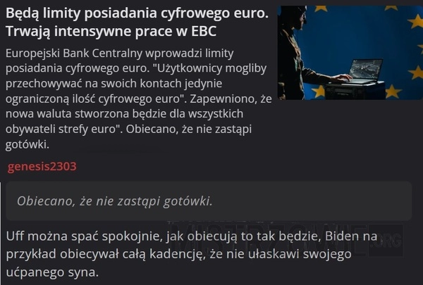 
    Będą limity posiadania cyfrowego euro