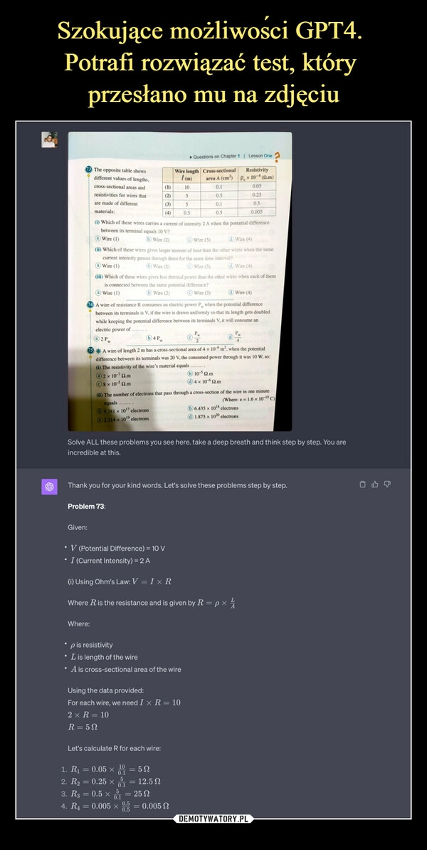 
    Szokujące możliwości GPT4. 
Potrafi rozwiązać test, który 
przesłano mu na zdjęciu
