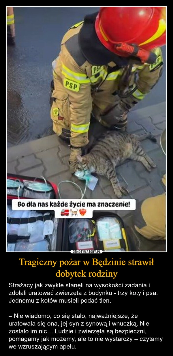 
    Tragiczny pożar w Będzinie strawił dobytek rodziny