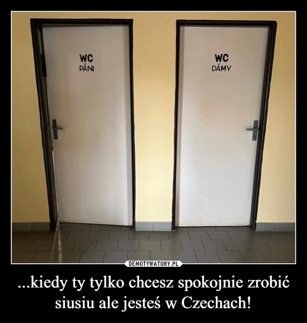
    ...kiedy ty tylko chcesz spokojnie zrobić siusiu ale jesteś w Czechach!