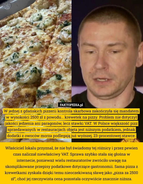 W jednej z gdańskich pizzerii kontrola skarbowa zakończyła się mandatem