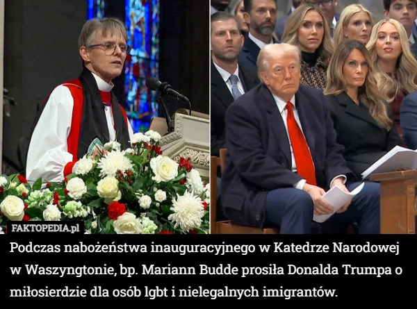 
    Podczas nabożeństwa inauguracyjnego w Katedrze Narodowej w Waszyngtonie,
