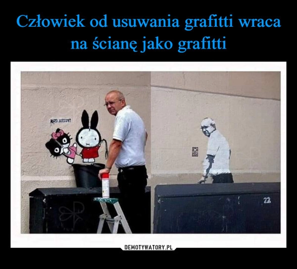 
    Człowiek od usuwania grafitti wraca na ścianę jako grafitti