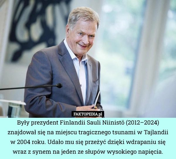 
    Były prezydent Finlandii Sauli Niinistö (2012–2024) znajdował się na miejscu