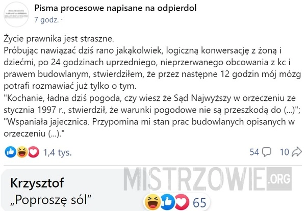 
    Życie prawnika