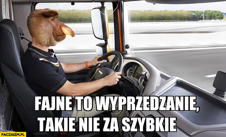 
    Fajne to wyprzedzanie takie nie za szybkie TIR tirowiec typowy Polak nosacz małpa