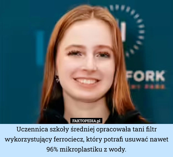 
    Uczennica szkoły średniej opracowała tani filtr wykorzystujący ferrociecz,
