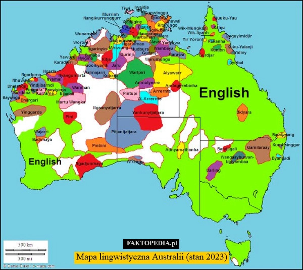 
    Mapa lingwistyczna Australii (stan 2023)