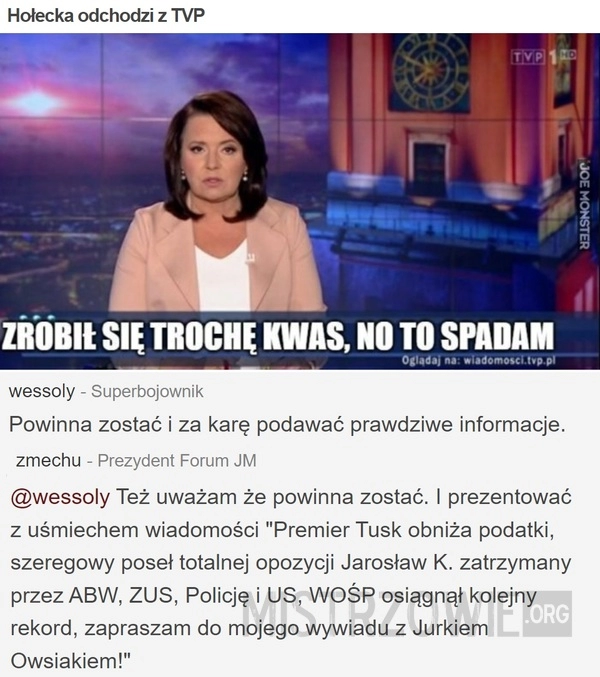 
    Holecka odchodzi z TVP