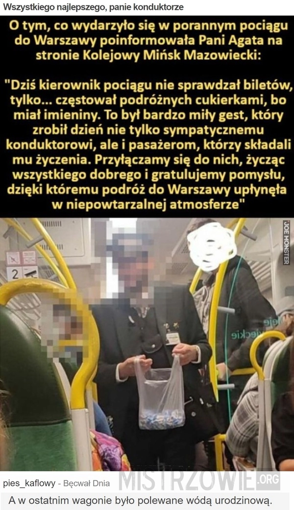 
    Wszystkiego najlepszego, panie konduktorze