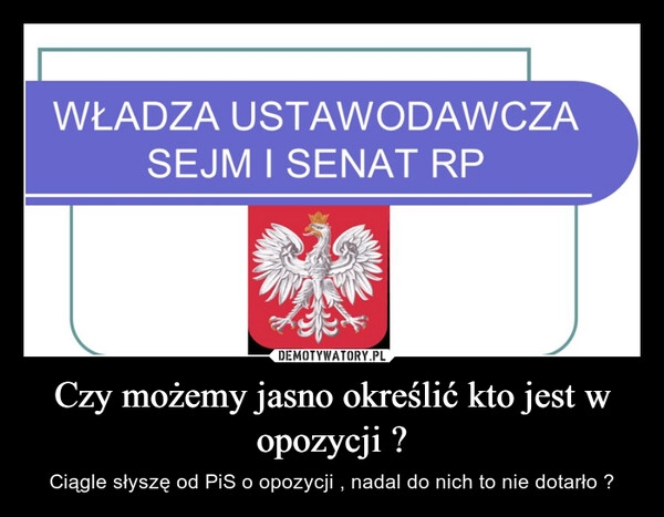 
    Czy możemy jasno określić kto jest w opozycji ?