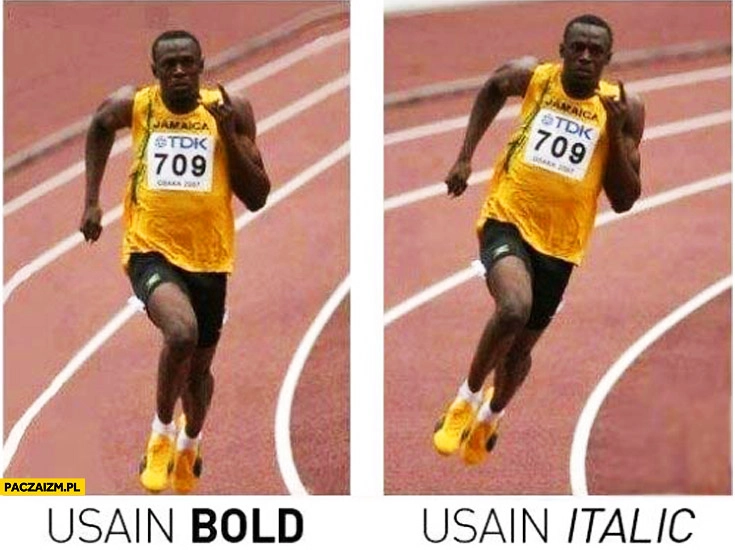 
    Usain bolt Usain italic