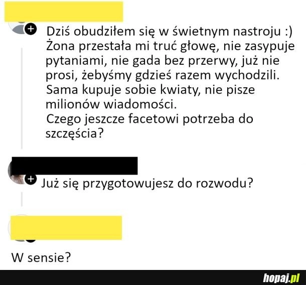 
    No to teraz czas na rozwód