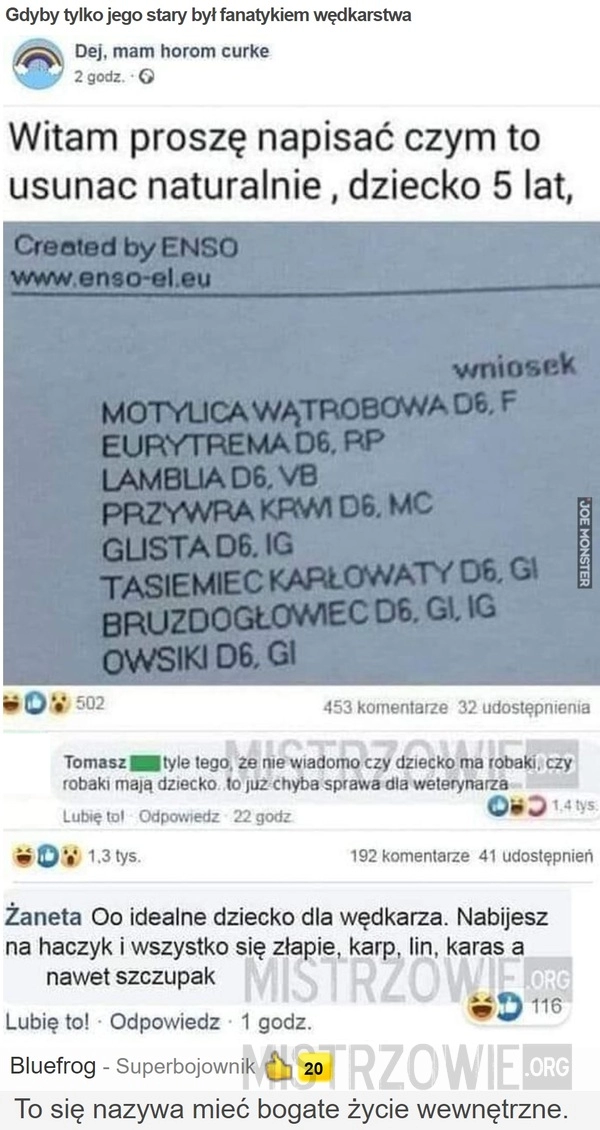 
    
			Gdyby tylko jego stary był fanatykiem wędkarstwa					