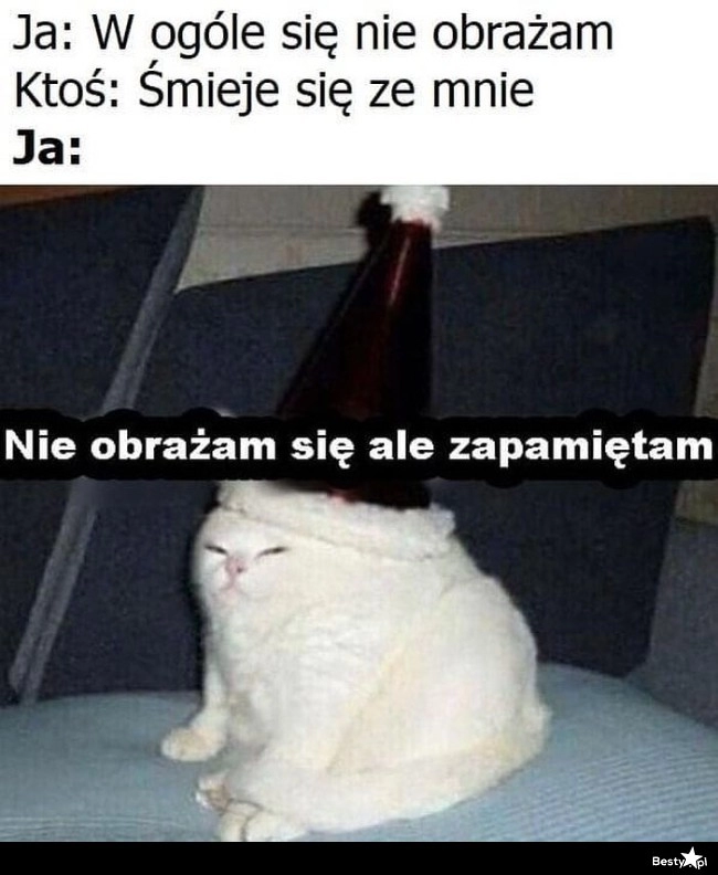 
    Nie obrażam się, ale zapamiętam 