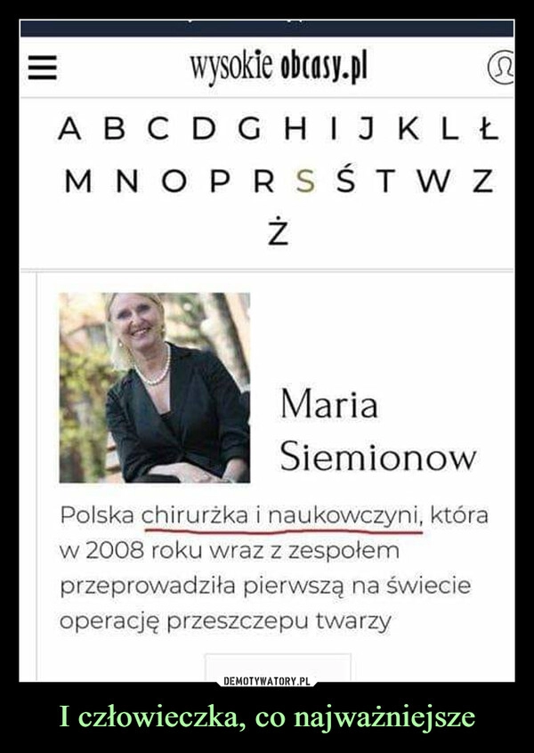 
    I człowieczka, co najważniejsze