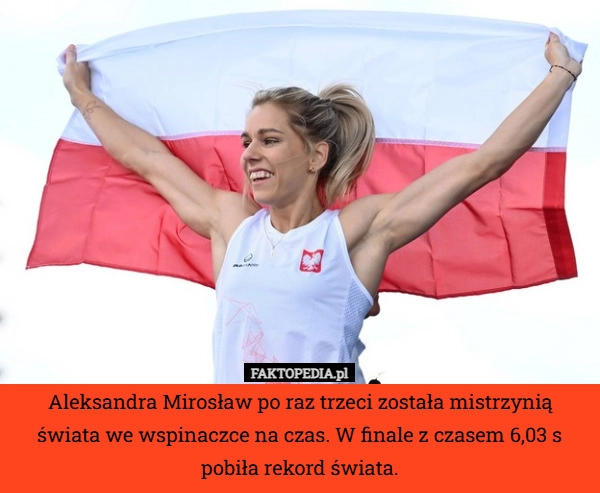 
    Aleksandra Mirosław po raz trzeci została mistrzynią świata we wspinaczce