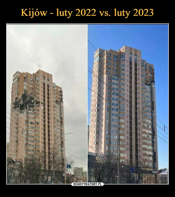 
    Kijów - luty 2022 vs. luty 2023