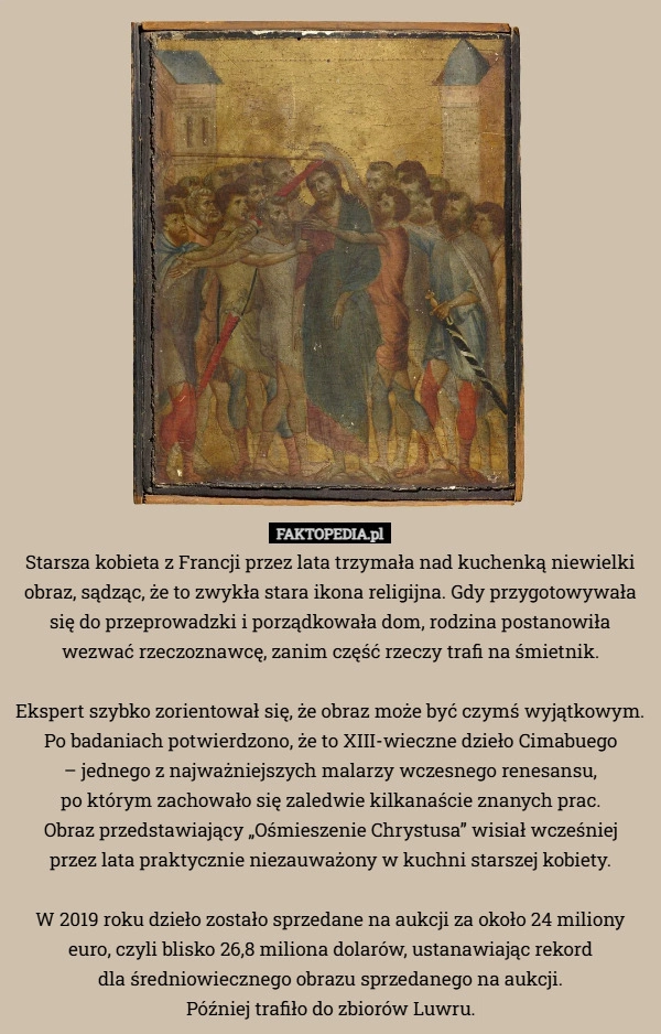 
    Starsza kobieta z Francji przez lata trzymała nad kuchenką niewielki obraz...