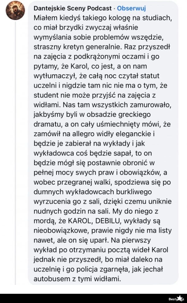 
    Specyficzny kolega ze studiów 