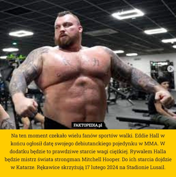 
    Na ten moment czekało wielu fanów sportów walki. Eddie Hall w końcu ogłosił