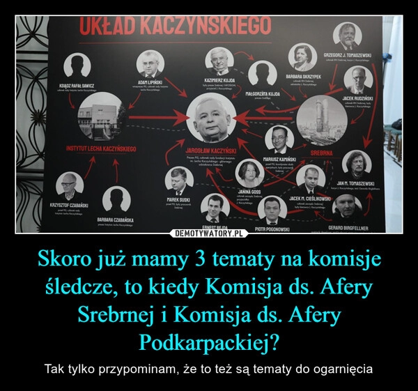 
    Skoro już mamy 3 tematy na komisje śledcze, to kiedy Komisja ds. Afery Srebrnej i Komisja ds. Afery Podkarpackiej?