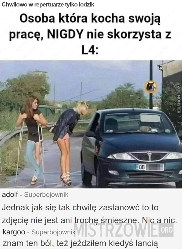 
    Chwilowo w repertuarze tylko lodzik