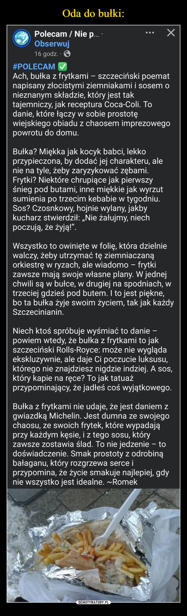 
    Oda do bułki: