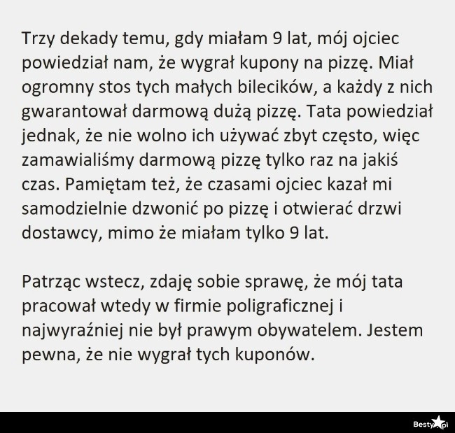 
    Kupony na darmową pizzę 