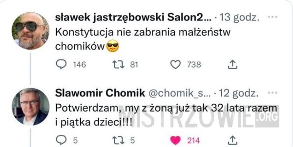 
    
			Małżeństwa chomików					