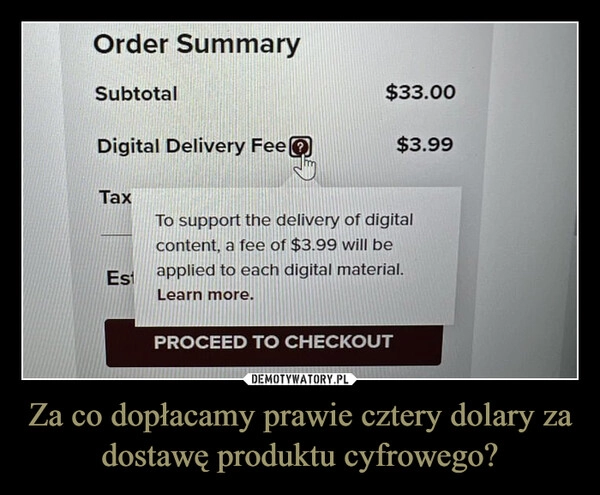 
    Za co dopłacamy prawie cztery dolary za dostawę produktu cyfrowego?