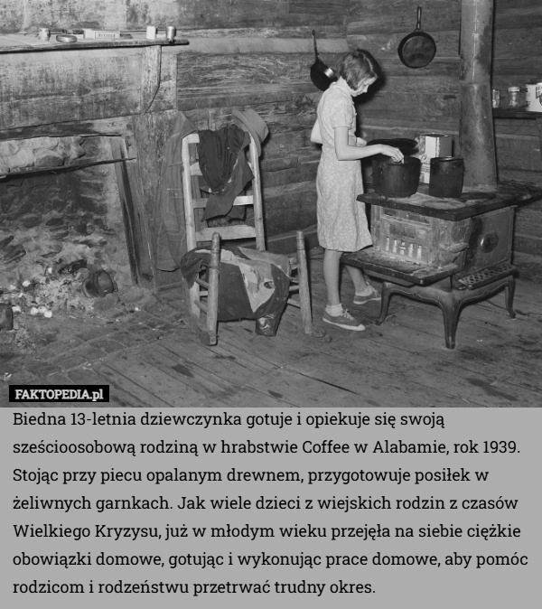 
    Biedna 13-letnia dziewczynka gotuje i opiekuje się swoją sześcioosobową