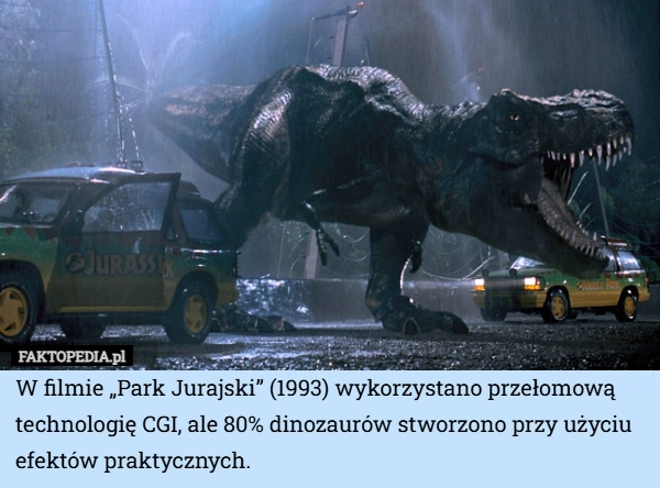 
    W filmie „Park Jurajski” (1993) wykorzystano przełomową technologię CGI,