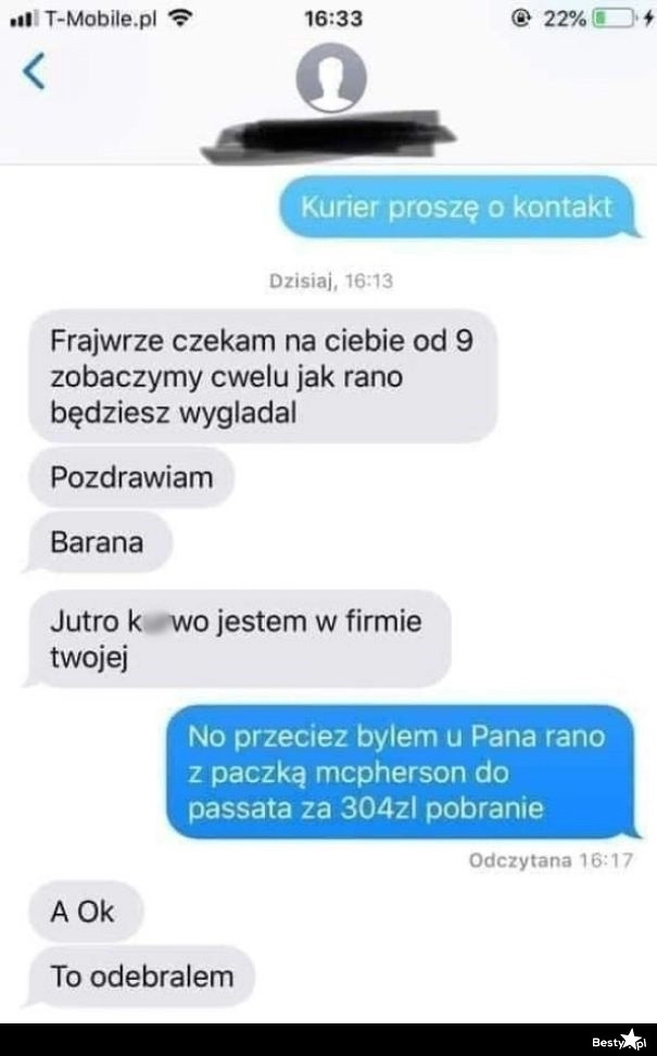 
    Z życia kuriera 