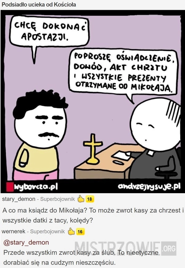 
    
			Podsiadło ucieka od Kościoła					