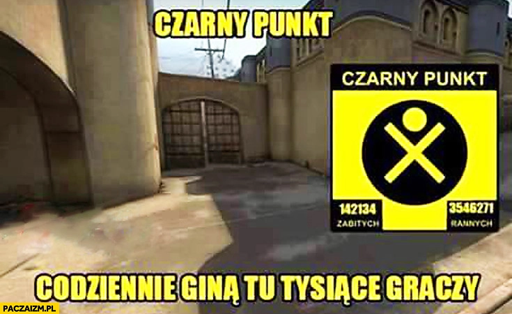 
    Czarny punkt codziennie giną tysiące graczy de dust2 brama Counter-Strike