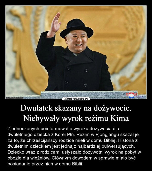 
    Dwulatek skazany na dożywocie. Niebywały wyrok reżimu Kima