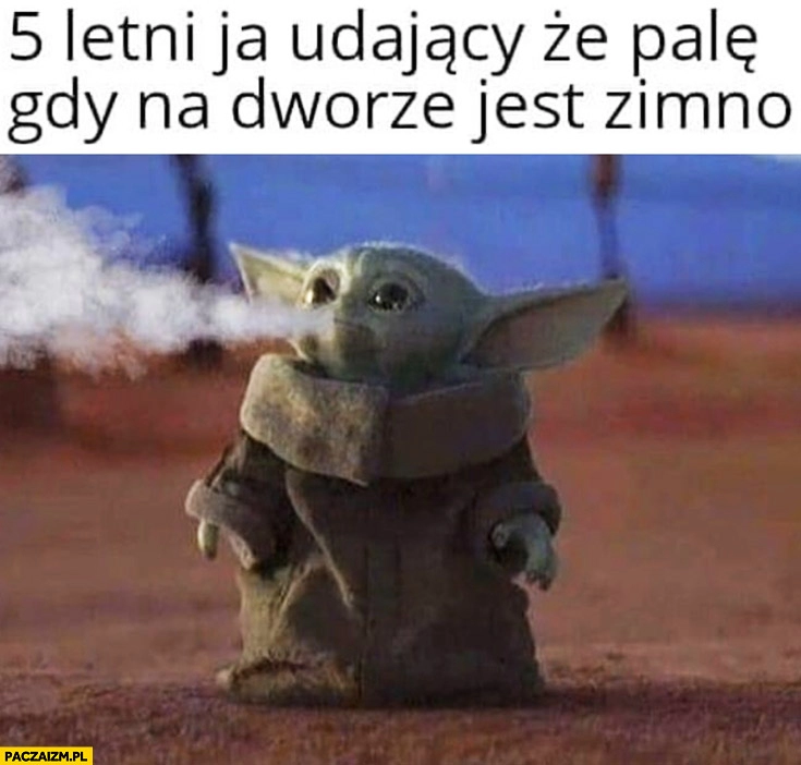 
    Yoda 5 letni ja udający, że palę gdy na dworze jest zimno